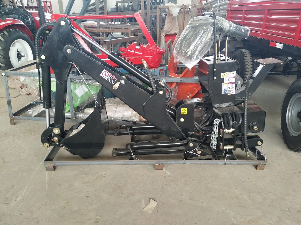 New backhoe attachment in agricultural equipment store