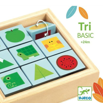 Djeco - wooden puzzle - tribasic - early years toy for learning shapes and colors with fun