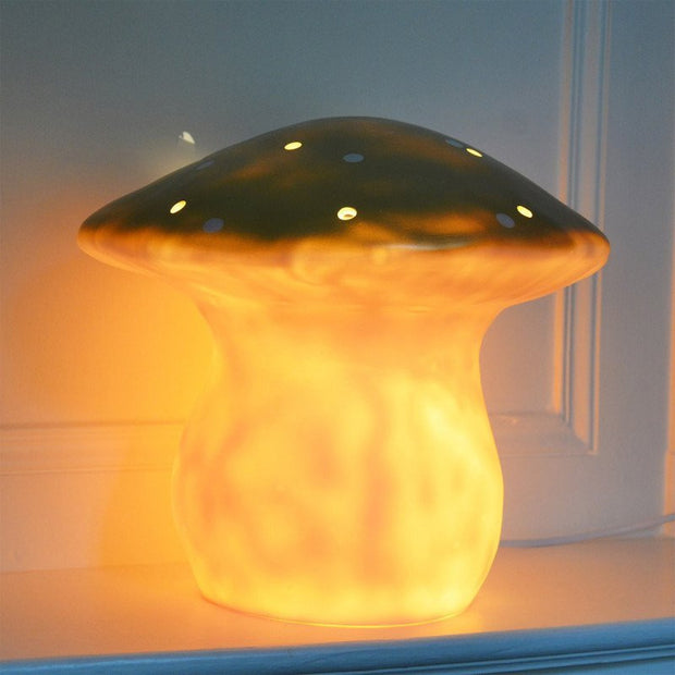 Large golden mushroom lamp