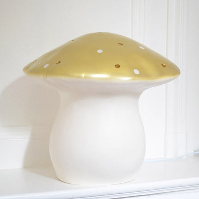 Large golden mushroom lamp