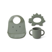 Liewood - baby silicon set - faune green - cute birth gift idea - 100% BPA free