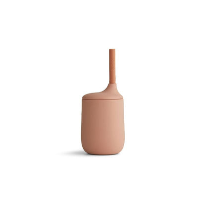 LIEWOOD - Silicon sippy cup with straw - dark rose & terracotta 