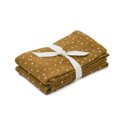 LIEWOOD - Set of two muslin cloths for babies made from organic cotton - Confetti olive