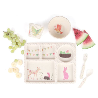 Love Mae - Bamboo dishware - woodland tea party - ecofriendly and safe for baby - easy to clean and practical