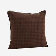 Cushion cover "Checked linen" - hazelnut