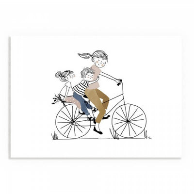 Bike ride poster - Girl & boy