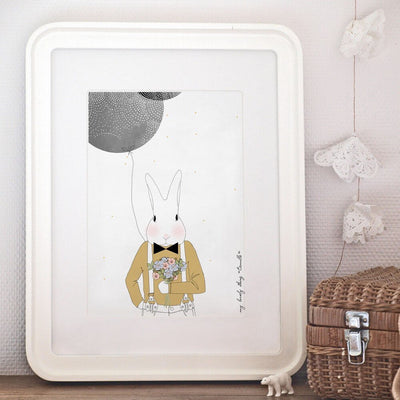 MY LOVELY THING - Camille the rabbit poster - Poetic illustration