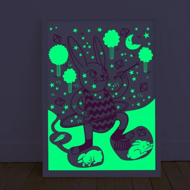 OMY DESIGN & PLAY - Glow in the dark poster - Bunny - Scene