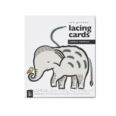WEE GALLERY - Lacing cards - jungle animals - motor skills development for kids 