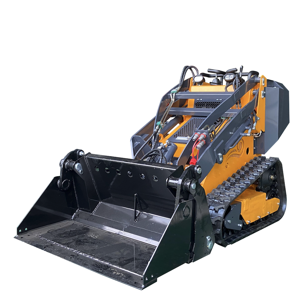 Compact track loader with attached front bucket